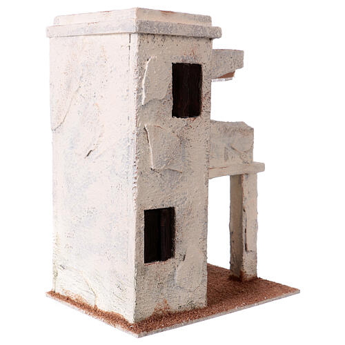 Casa árabe em miniatura com varanda para presépio com figuras altura média 9 cm - 25x20x15 cm 3