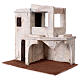 Maison style arabe porche et étable 30x30x20 cm pour crèche de 9 cm s2
