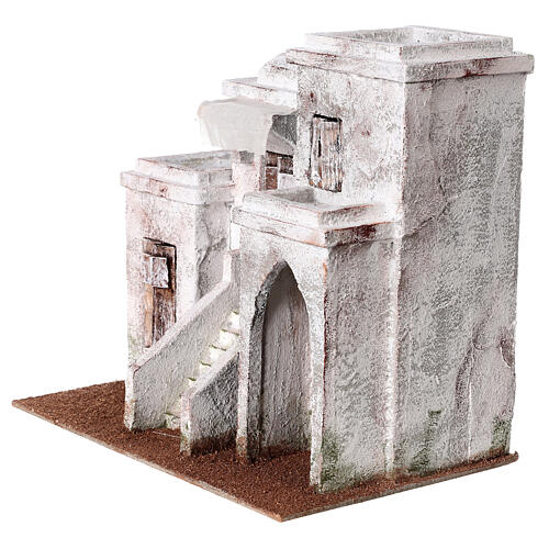 Nativity scene setting, Arab house with 3 doors 25x30x20 cm for 9 cm Nativity scene 2