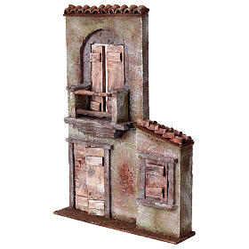 Façade balcon et porte-fenêtre 37x26,5x cm pour crèche de 11 cm