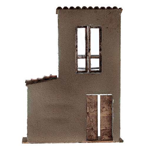 Miniature facade with balcony and door window 37x26.5x5 cm, for 11 cm nativity 4