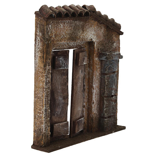 Haus Fassade mit Treppe und Säulen 23x17.5x7.5cm für Krippen von 11cm 2