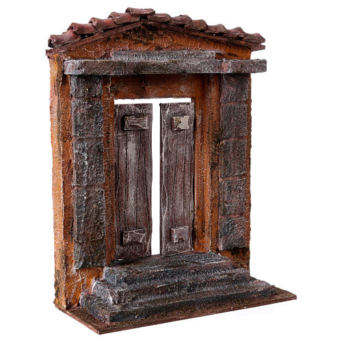 Facciata portone e colonne 23x17,5x7,5 cm per presepi di 11 cm 3