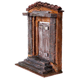 Miniature house facade with door and columns 23x17.5x7.5 cm, for 11 cm nativity