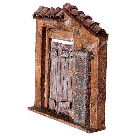 Nativity scene setting, door and pillar 20x17.5x3.5 cm for 11 cm Nativity scene