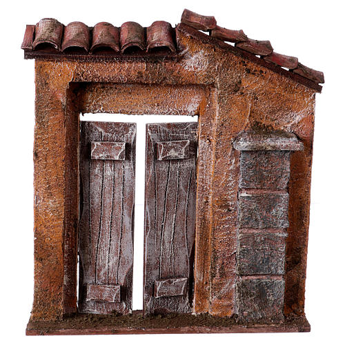 House door facade with brick column 20x17.5x3.5 cm, for 11 cm nativity 1
