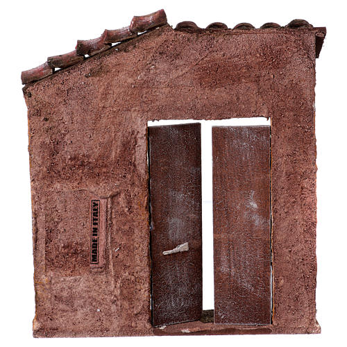 House door facade with brick column 20x17.5x3.5 cm, for 11 cm nativity 3