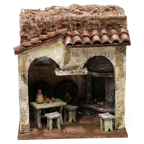 Taverne crèche 10 cm décor 20x20x15 cm 1