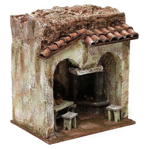 Taverne crèche 10 cm décor 20x20x15 cm 3