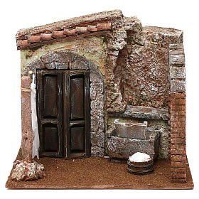 Casa di una lavandaia presepe 12 cm ambientazione 20x25x20 cm 