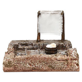 Lavanderia sul fiume presepe 10 cm ambientazione 15x20x15 cm