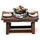 Banco maccheronaio presepe 10 cm ambientazione 5x10x5 cm s3