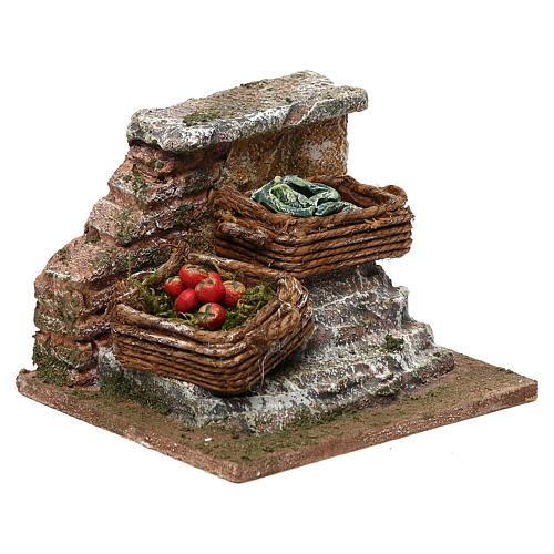 Muret avec légumes crèche 10 cm décor 5x10x5 cm 3