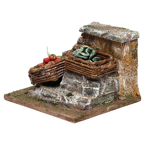 Muretto con verdure presepe 10 cm ambientazione 5x10x5 cm 2