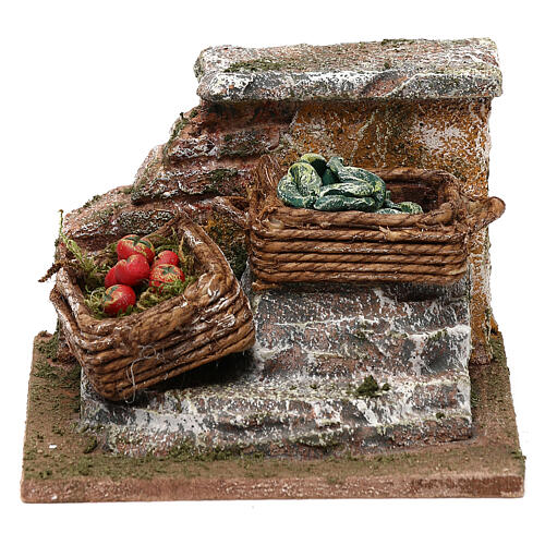 Cestas de verduras e legumes ambientação para presépio com figuras altura média 10 cm - 5x10x5 cm 1