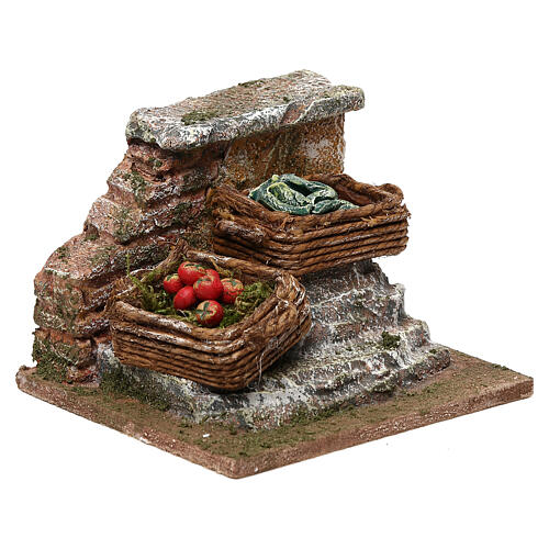 Cestas de verduras e legumes ambientação para presépio com figuras altura média 10 cm - 5x10x5 cm 3