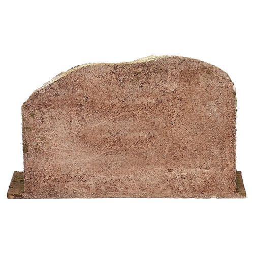 Muro con botti presepe 12 cm ambientazione 15x20x5 cm 4