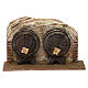 Muro con botti presepe 12 cm ambientazione 15x20x5 cm s1