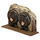 Muro con botti presepe 12 cm ambientazione 15x20x5 cm s2
