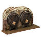 Muro con botti presepe 12 cm ambientazione 15x20x5 cm s3