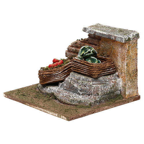 Muro con verdure presepe 12 cm ambientazione 8x12x12 cm 2