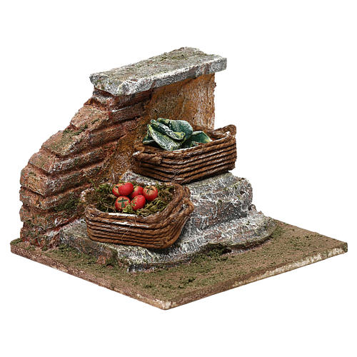 Wall with vegetable baskets setting, 12 cm nativity 8x12x12 cm 3