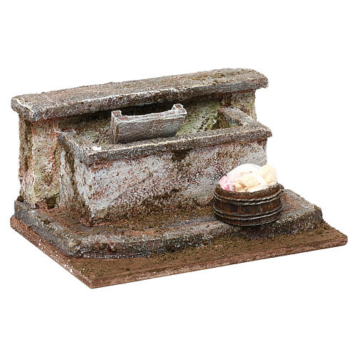 Stone washtub for 10 cm Nativity Scene, 8x12x10 cm 3