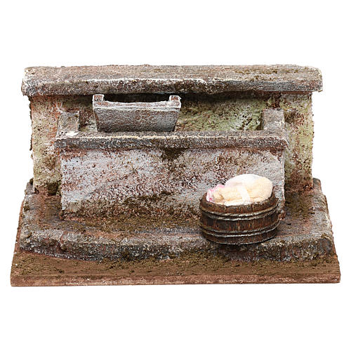 Stone wash basin setting, 10 cm nativity 8x12x10 cm 1