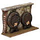 Mur avec tonneaux de deux tailles crèche 12 cm décor 10x20x5 cm s3
