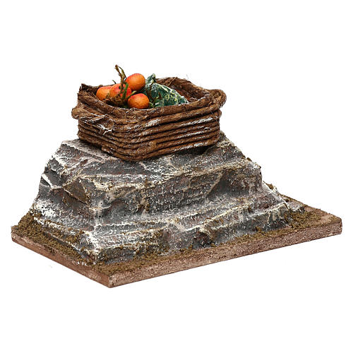 Kiste mit Gemüse auf Stein 5x10x5cm für Krippe 3