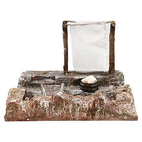 Lavanderia con panni presepe 12 cm ambientazione 15x25x15 cm