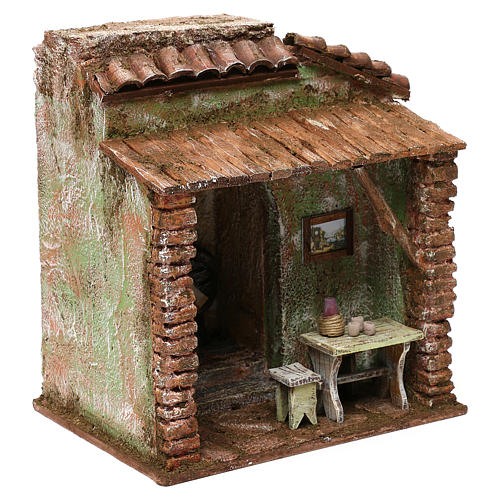 Taverne crèche 10 cm décor 20x20x15 cm 3