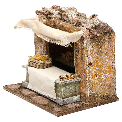 Maison vendeuse de pâtes crèche 10 cm décor 15x20x15 cm 2