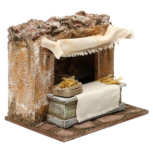 Maison vendeuse de pâtes crèche 10 cm décor 15x20x15 cm 3