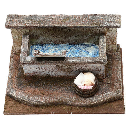 Washtub with clothes for 12 cm Nativity Scene, 10x15x15 cm 2