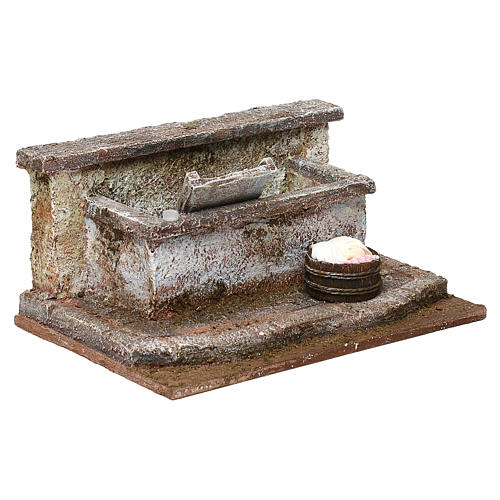 Lavandino con panni presepe 12 cm ambientazione 10x15x15 cm 4