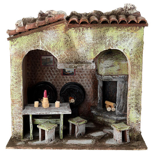 Cantina presepe 10 cm ambientazione 20x20x15 cm 1