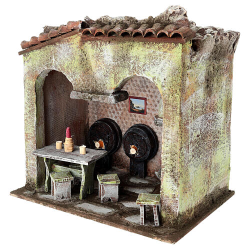 Cantina presepe 10 cm ambientazione 20x20x15 cm 2