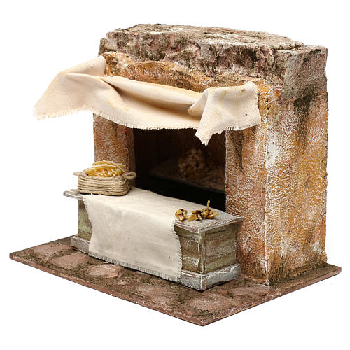 Loja e macarrões com tenda ambientação para presépio figuras altura média 12 cm, 20x25x15 cm 2