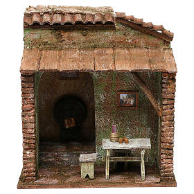 Pub with table and barrel for Nativity Scene with 12 cm characters 25x25x20 cm