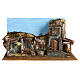 Nativity setting with fountain and lights 40x75x30 cm for Nativity Scene with 10 cm characters s1