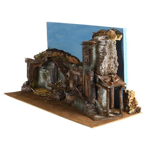 Nativity setting with fountain and lights 10 cm 40x75x30 cm 5