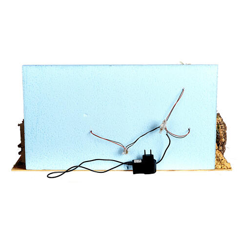 Cenário com estábulo e céu 40x75x30 cm para presépio com figuras de 10 cm 5