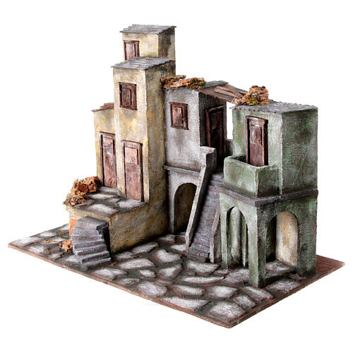 Borgo cittadino presepe 12 cm ambientazione 45x60x35 cm 3