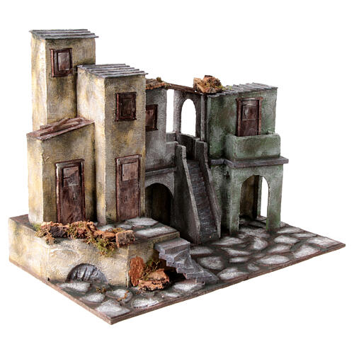 Borgo cittadino presepe 12 cm ambientazione 45x60x35 cm 6