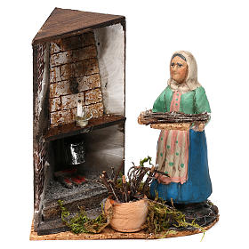 Scena camino presepe napoletano 8 cm