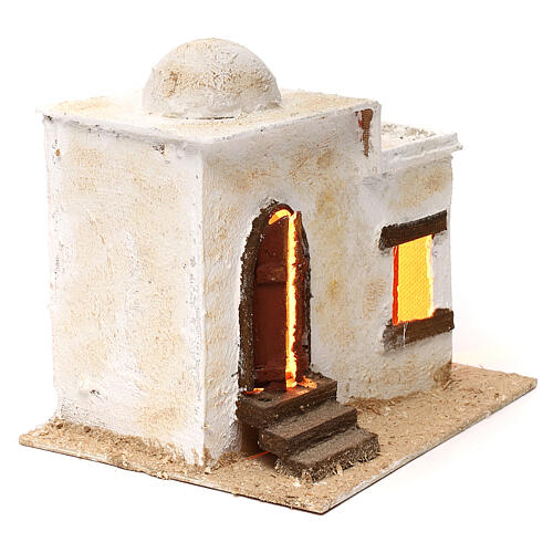 Arab style house with door illuminated staircase, 20x25x20 cm 2