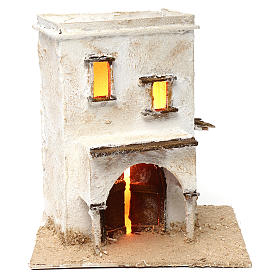 Two-storey Arab house with porch, 25x25x20 cm