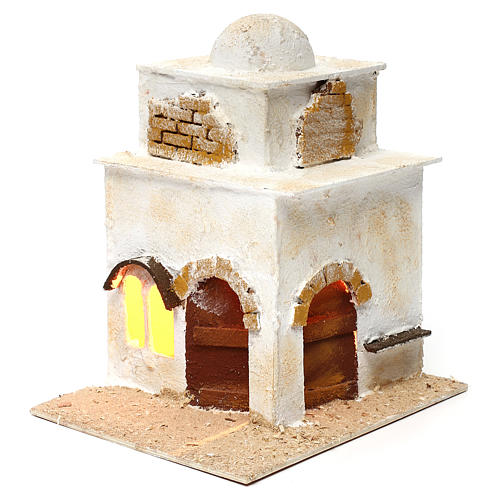 Two-storey Arab house with dome, 40x20 cm. Crib 6-8cm. 3