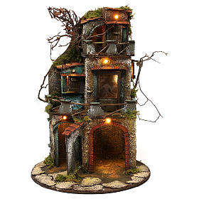 Crèche Napolitaine: Village avec base ronde 35x25 cm crèche napolitaine style 700